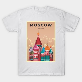 Moscow, Russia - Vintage Travel Poster T-Shirt